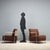 A pair of Calligaris armchairs from the 1980s, featuring an enameled metal tubular frame that lends solidity and a...