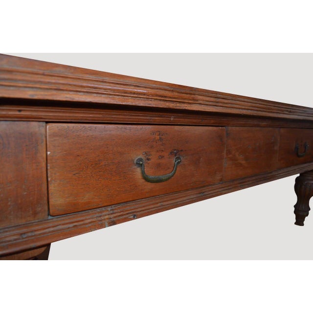 English Andrianna Shamaris Raffles Teak Wood Console Table For Sale - Image 3 of 5