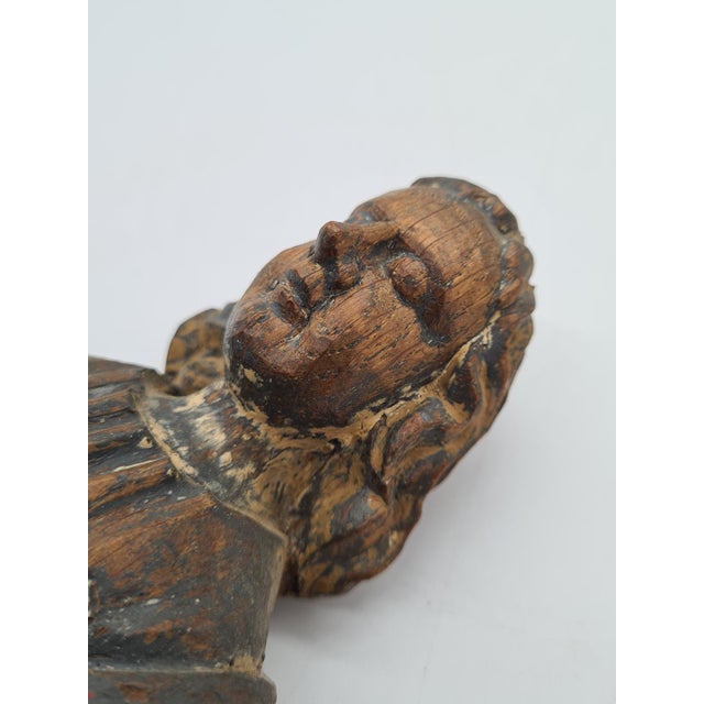Antique Wooden Statue of Salvator Mundi, 1700s For Sale - Image 13 of 15