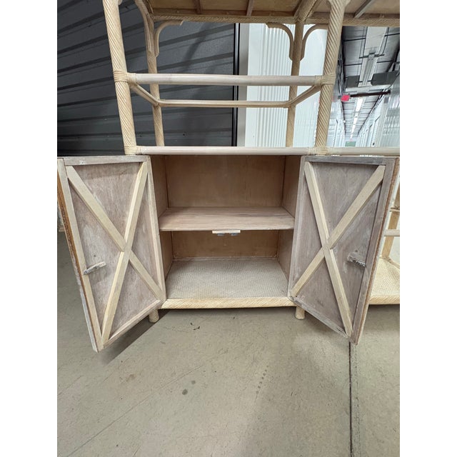 Vintage Rattan Pencil Reed Display Etegere For Sale - Image 4 of 12