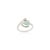 Emerald & Diamond Heart Halo Toi Et Moi Bypass Ring in 14k White Gold Size 5.5 For Sale - Image 10 of 17