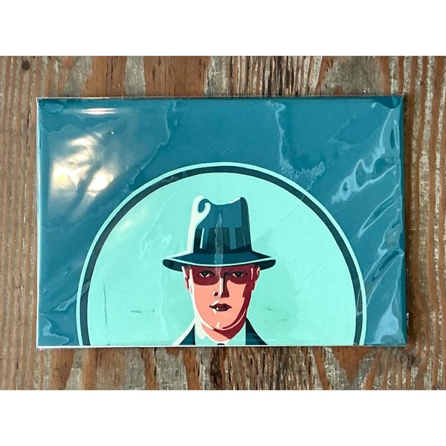 Vintage Figurative Painting of Man in Hat on Paper For Sale - Image 11 of 12