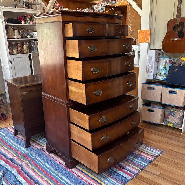 Henredon Henredon 1940s/50s Mahogany 8 Drawer Chest on Chest For Sale - Image 4 of 10