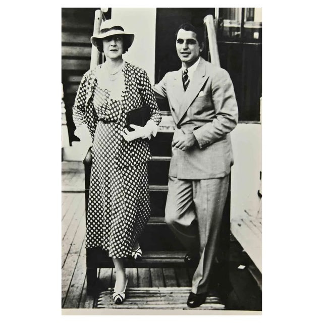 Unknown, Lady Astor with Boxer Enzo Fioramente, Vintage Black and White Photograph, 1960s For Sale