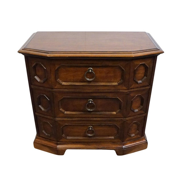 Mediterranean Bernhardt Furniture Solid Cherry Italian Neoclassical Tuscan Style 36" Bachelor's Chest / Nightstand 327-230 For Sale - Image 3 of 14