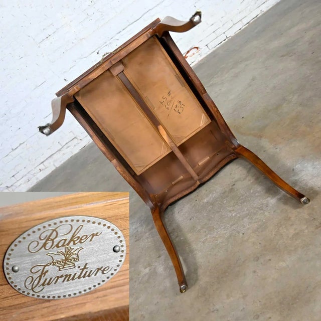 Vintage French Louis XV Style End Table With Brass Ormalu Details by Baker For Sale - Image 11 of 13