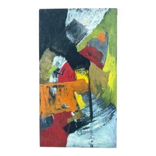 Pat Berger Abstract Oil Painting on Artist Board For Sale