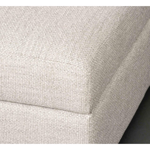 Textile Contemporary Gray Upholstered Storage Ottoman For Sale - Image 7 of 9