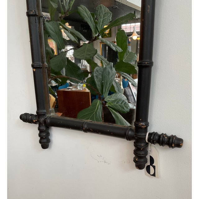 Early 20th C. Antique Faux Bamboo French Provincial Mirror For Sale - Image 4 of 13