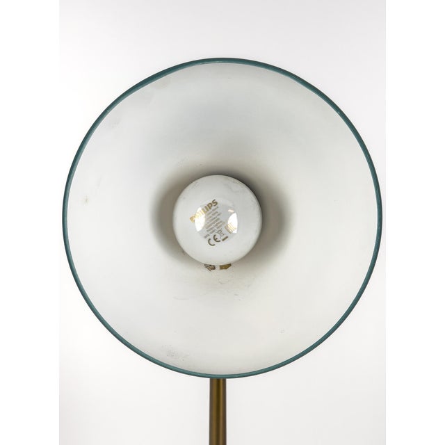 Metal Sculptural Brass and Petrol Desk Lamp by Harald Notini for Böhlmarks, 1950s For Sale - Image 7 of 10