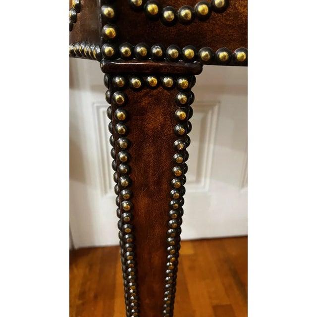 Brown Maitland-Smith Tooled Leather Console Table For Sale - Image 8 of 11