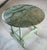 Green Marble Postmodern Center Table With Teal Steel Base For Sale - Image 9 of 15