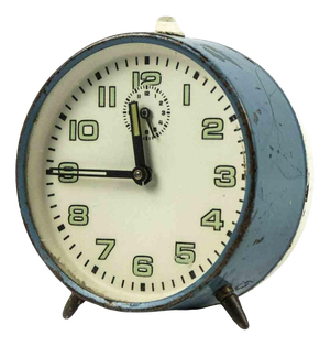 Vintage Light Blue Metal Alarm Clock, 1970s