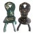 Pair of Vintage Hand-Painted Folk Art Chairs, Scandinavian Decorative Folk Chairs, Cottage Accent Chairs For Sale