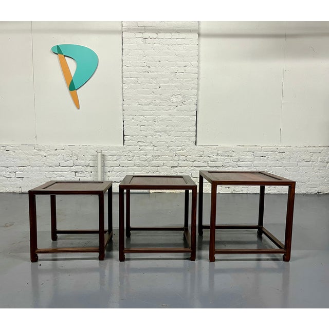 Vintage Solid Rosewood Nesting Tables For Sale - Image 9 of 12