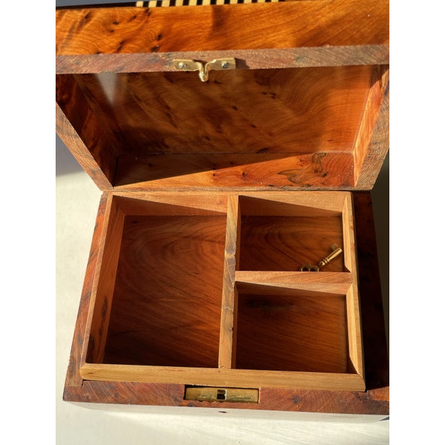 Moroccan Box Circa 1990s Thuya Wood Jewelry Box, Vintage Handmade, Burl Wood For Sale In Washington DC - Image 6 of 11