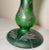 Tall Antique Sterling Silver Overlay Cameo Frosted Green Glass Flower Vase For Sale - Image 4 of 12
