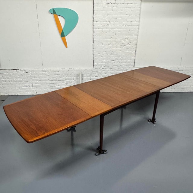 Large Danish Modern Expandable Teak Dining Table for 14 For Sale - Image 16 of 16