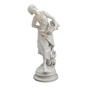 Paris Porcelain Sculpture Portrait of a Woman " Grappilleuse" Signed