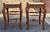 Late 20th Century Pair Louis XV Style Carved Mahogany and Rush Seat Counter Stools, a Pair For Sale - Image 4 of 6