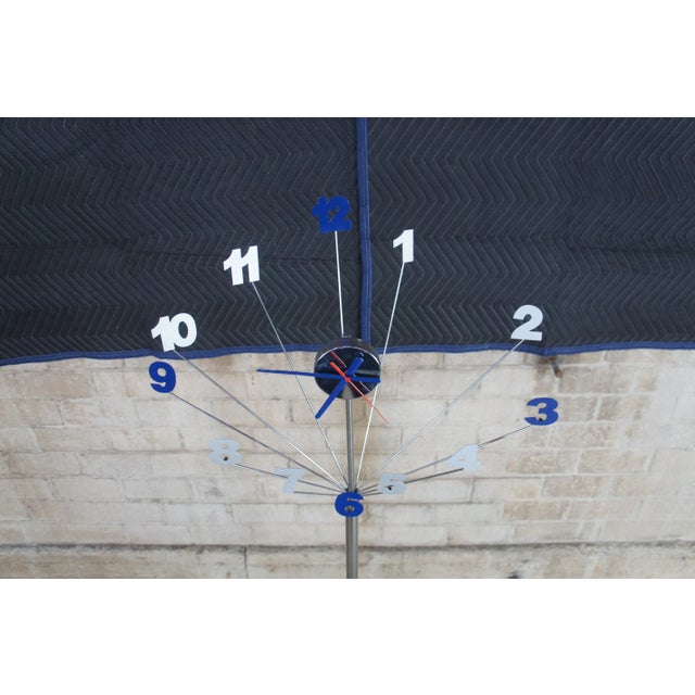 1970s 1970s Postmodern Memphis Style Chrome Starburst Sculptural Clock For Sale - Image 5 of 11