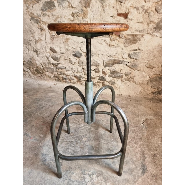 Vintage Industrial French Stool from Heliolith, 1950s For Sale - Image 17 of 18