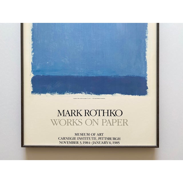 Mid-Century Modern Mark Rothko Vintage 1984 Modernist Lithograph Print Framed Abstract Expressionist Extra Large Exhibition Poster " Untitled " 1969 For Sale - Image 3 of 14