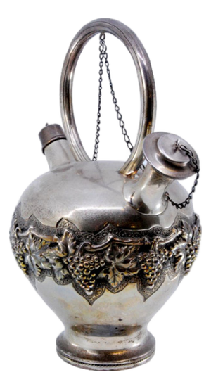 Silver Wine Jug with Grapes and Vines Reliefs