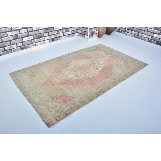 Textile Turkish Faded Floor Rug, 1960s For Sale - Image 7 of 10