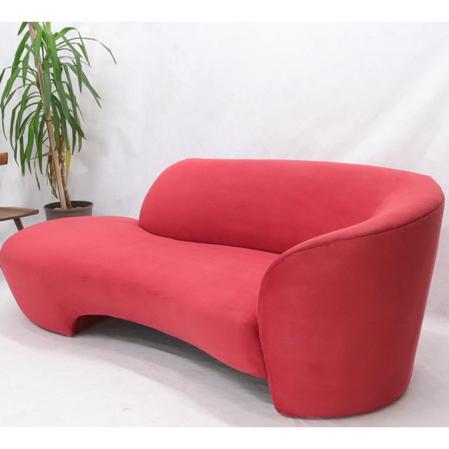 Red Suede Weiman Preview Chaise Lounge Cloud Sofa For Sale - Image 10 of 14