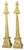 Striking vintage pair of substantial metal architectural ornaments with tall tapered forms, sculptural finial tops, and...