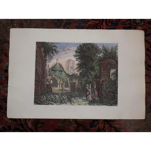 Large Antique 18th Century Landscape Etching For Sale - Image 4 of 4