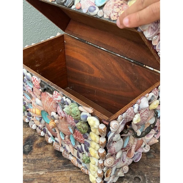 Vintage Shell Embellished Decorative Box For Sale - Image 10 of 12