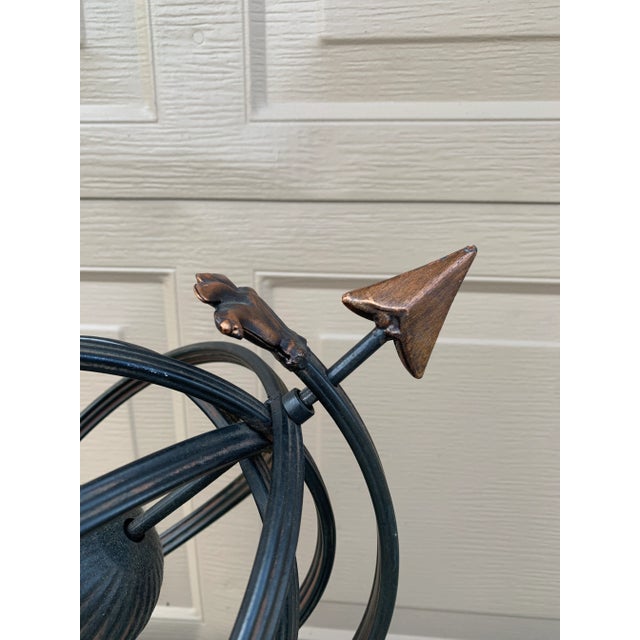 Maitland - Smith Vintage Iron Armillary Sphere Sundial Garden Ornament, English Estate Outdoor Decor For Sale - Image 4 of 10