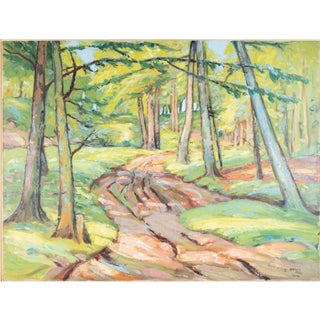 Hjalmar Larsson, Forest Path, 1938, Oil on Panel For Sale