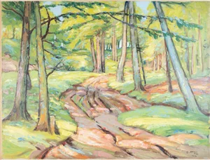 Hjalmar Larsson, Forest Path, 1938, Oil on Panel