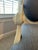 Wood Oversized French Louis XVI Style Distressed Off-White & Slate Blue Upholstered Armchair For Sale - Image 7 of 12