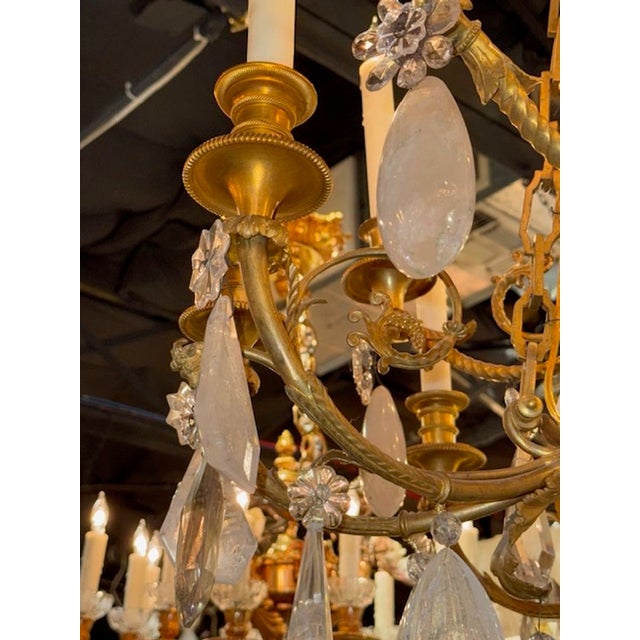 French Louis XVI Rock Crystal Chandelier For Sale - Image 9 of 10