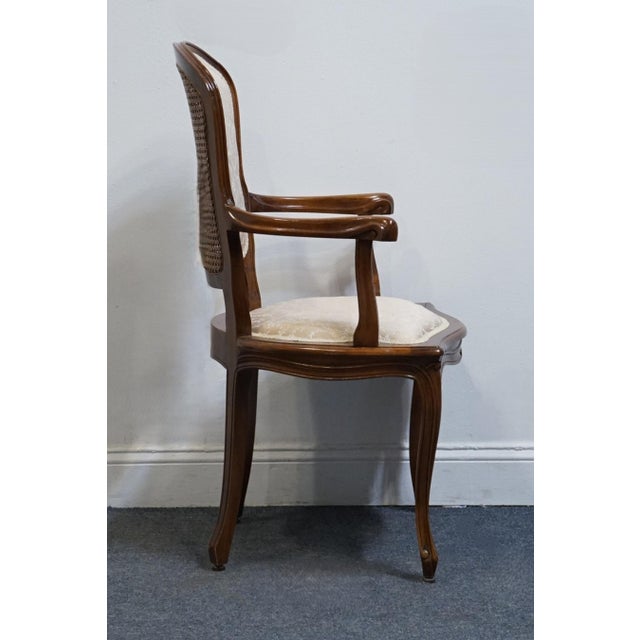Late 20th Century High End Vintage Country French Provincial Solid Cherry Dining Arm Chair For Sale - Image 5 of 9