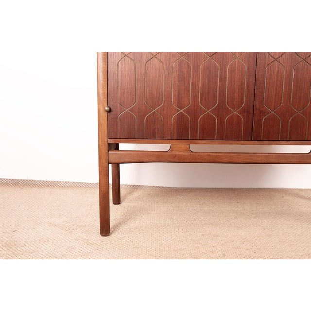 Swedish Napoli Highboard in Teak, Beech and Brass by David Rosén for Nordiska Kompaniet, 1960s For Sale - Image 11 of 18