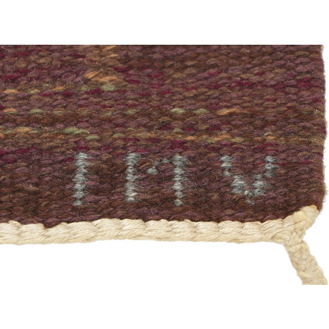 Mid 20th Century Mid 20th Century Inga-Mi Vannerus Rydgren Swedish Rollakan Rug, 05'02 X 08'00 For Sale - Image 5 of 12