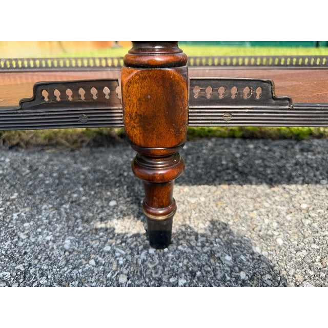 1990s Theodore Alexander the Louis XVI Leather Console Table For Sale - Image 10 of 13