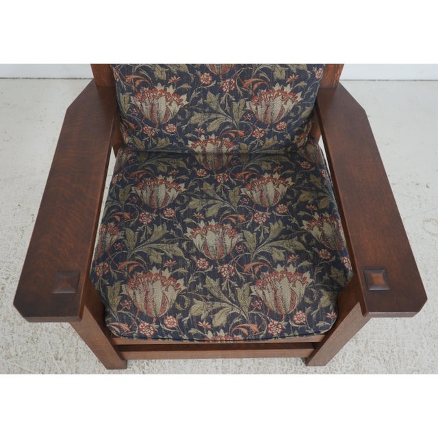 Wood Stickley Mission Oak Eastwood Chair & Ottoman For Sale - Image 7 of 18