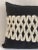 Folk Art Contemporary Black & White Trellis Embroidered Taffeta Lumbar Pillow Cover For Sale - Image 3 of 6