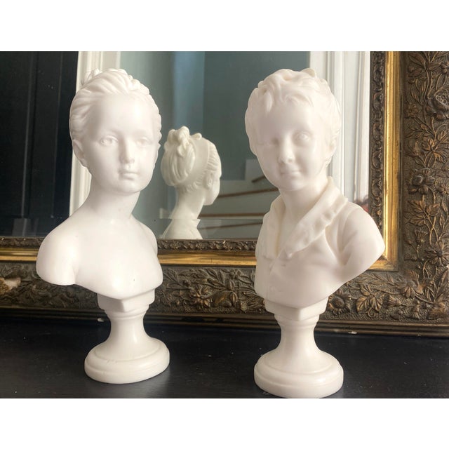 After Houdon, Statues of Children Alexandre and Louise Brongniart, 1890s-1900s, Resin For Sale - Image 13 of 13