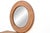 Wood 48" Dm Walnut Finish Round Inlay Mirror For Sale - Image 7 of 8