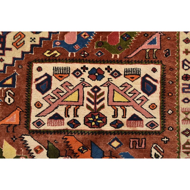 Fine Quchan Rug 6'7'' X 9'6'' Brown Wool/Silk Hand-Knotted Oriental Carpet For Sale - Image 10 of 15