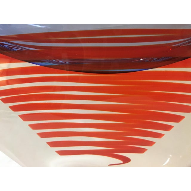 Toso Murano Large Giuliano Tosi Signed Murano Art Glass Mid Century Modern Centerpiece Bowl For Sale - Image 4 of 10