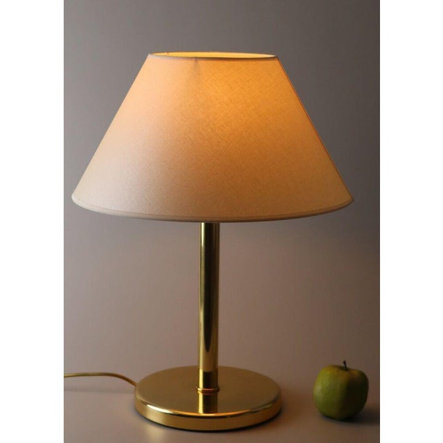 Vintage Table Lamp in Brass & Fabric For Sale - Image 3 of 9