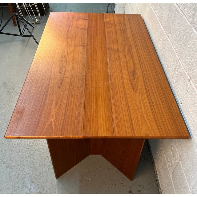 Brown Mid-Century Teak Drop Leaf Dining Table by Nordisk Andels-Eksport of Denmark For Sale - Image 8 of 17